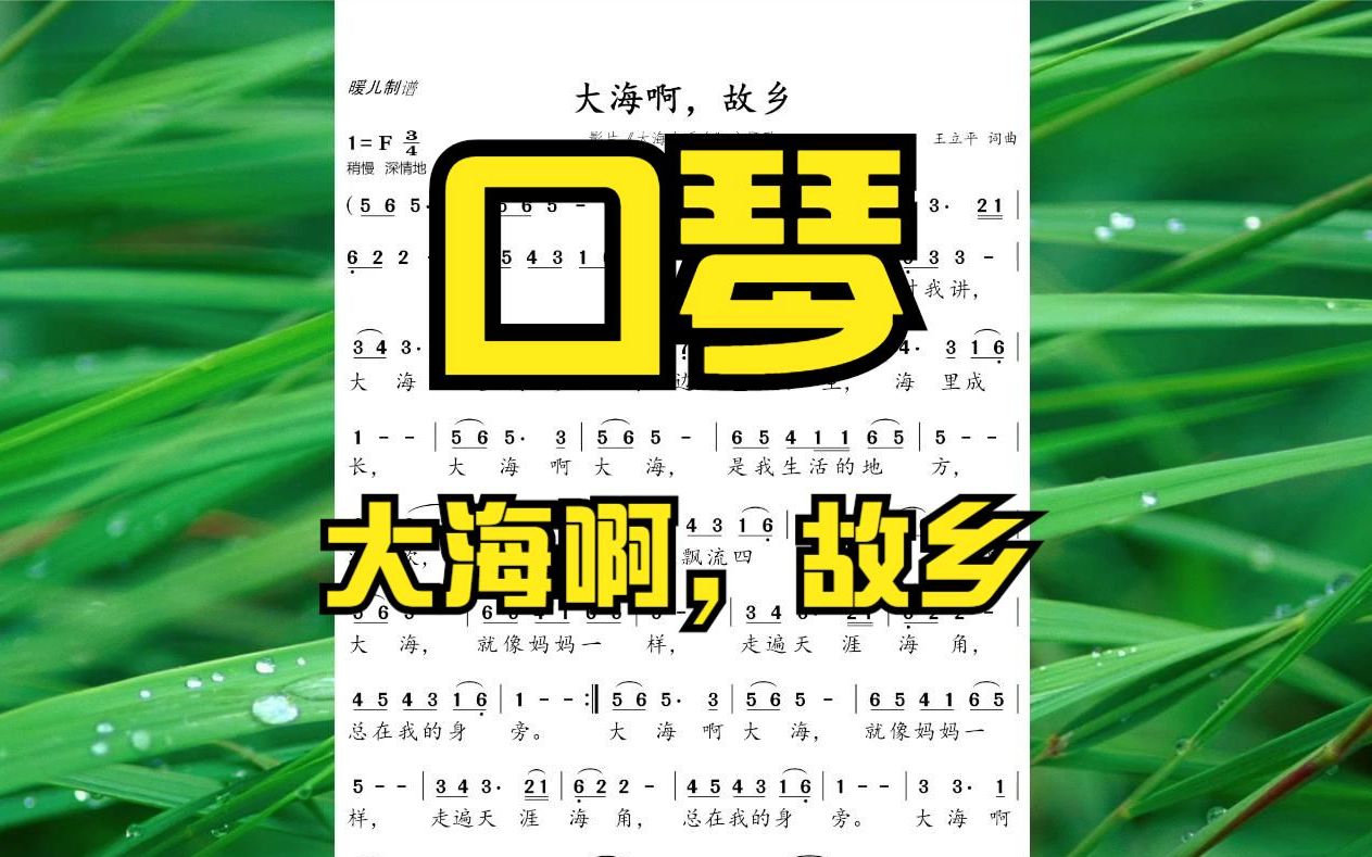 【口琴】小时候妈妈对我讲,大海就是我故乡《大海啊故乡》_哔哩哔哩