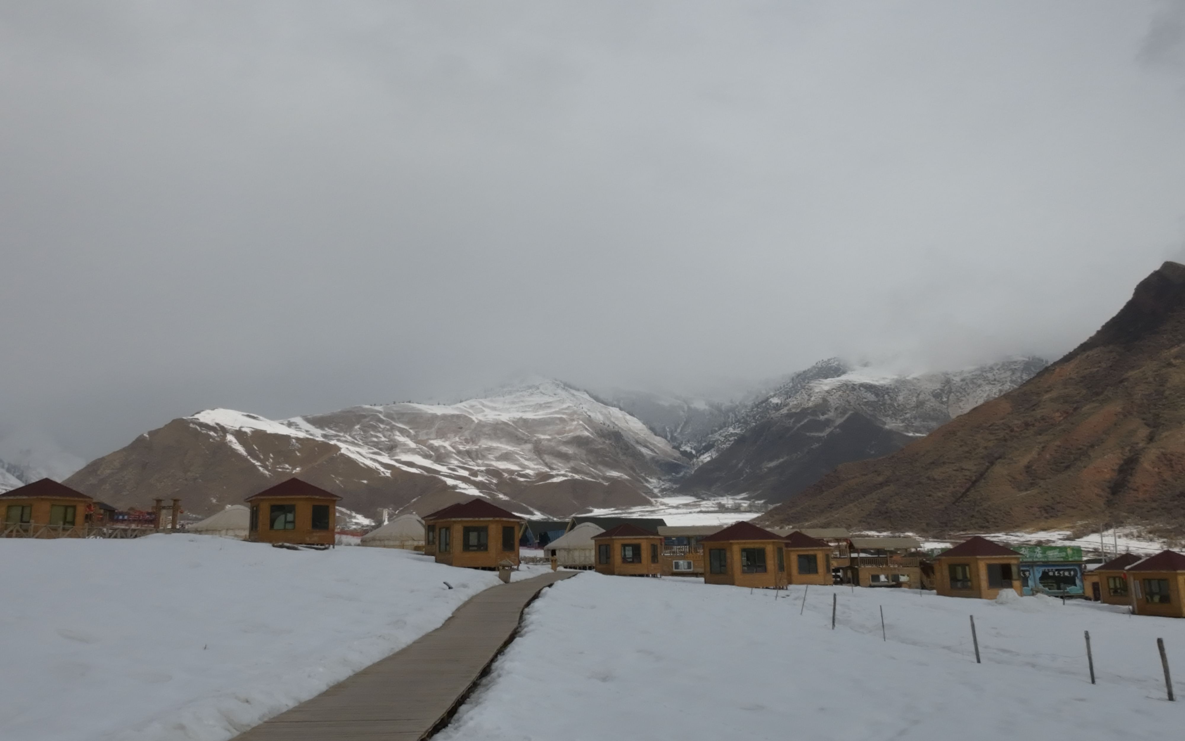 沿路的雪景图片