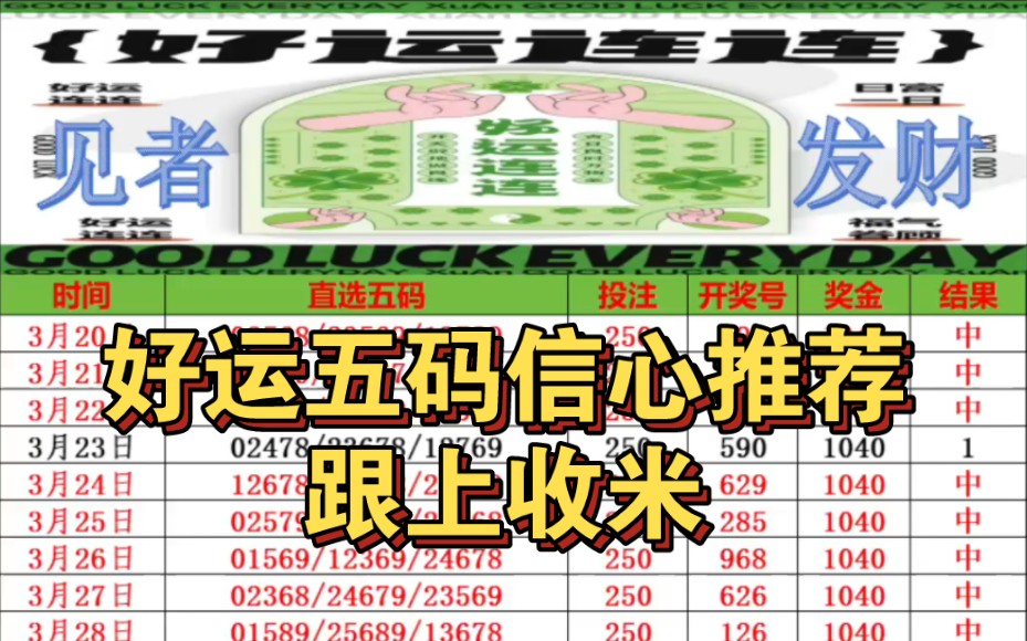 好运排三五码今日推荐,昨日收获满满,今日冲击连红,稳单收米哔哩哔哩bilibili