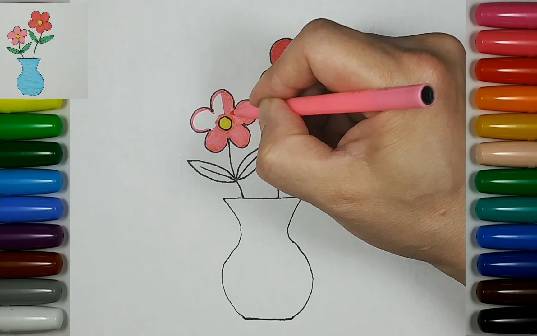 儿童简笔画 - 花瓶和花朵 每天一幅简笔画117 零基础学画画 painting