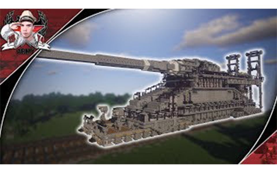 [图]【GARRETT2BY4】minecraft我的世界 古斯塔夫超重型铁道炮 (Schwerer Gustav)制作教程