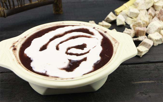 椰汁香芋黑米粥