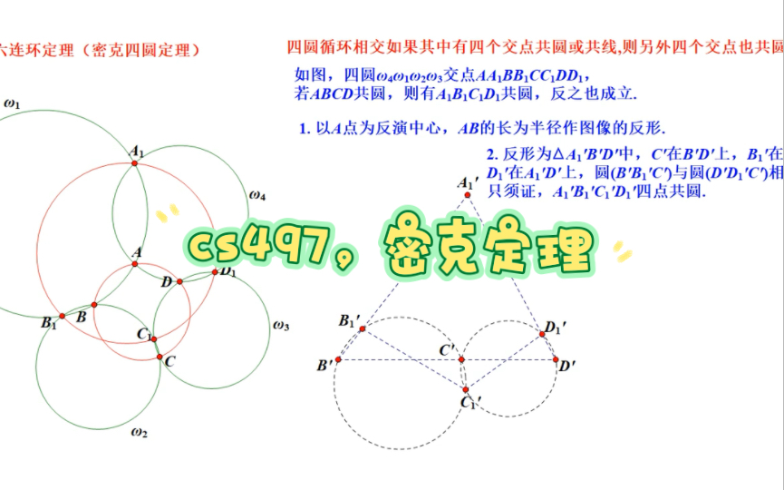 cs497,六连环定理(四圆密克定理)哔哩哔哩bilibili