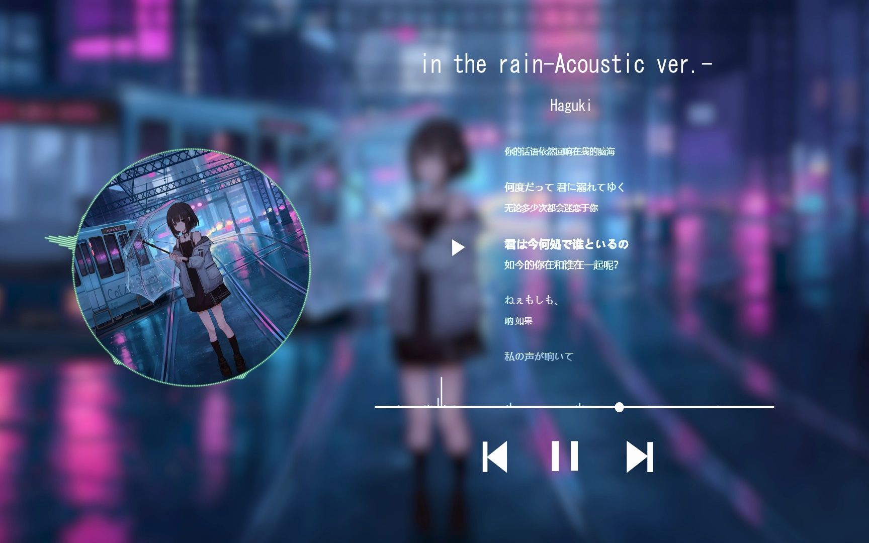 [图]【日推歌单】“禁闭的窗外 落泪的天空”《in the rain-Acoustic ver.-》