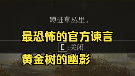 [图]最恐怖的官方谏言 蹲进草丛里 艾尔登法环DLC黄金树的幽影