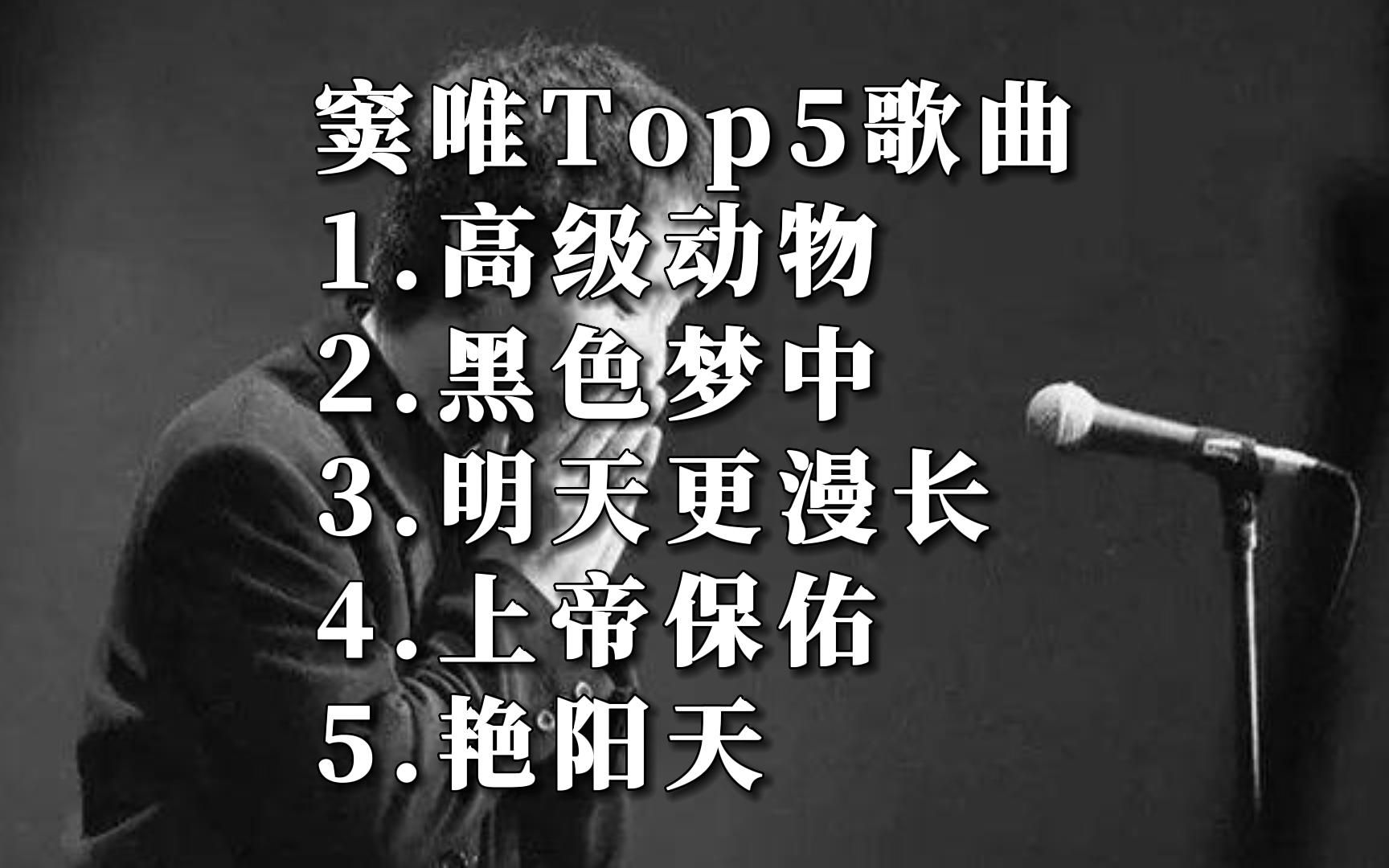 窦唯精选歌单top5好听的中文歌曲百听不厌音乐MV短视频哔哩哔哩bilibili