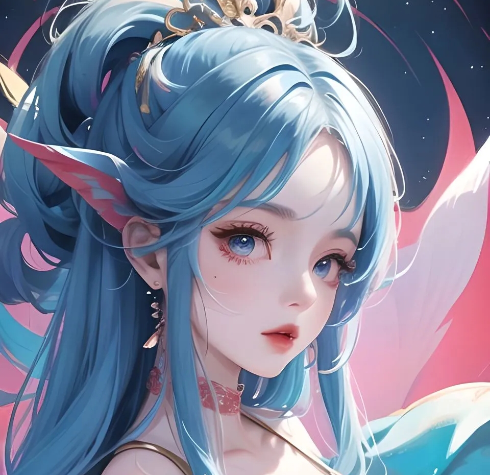 ai绘画11期彩虹马尾琉璃女孩