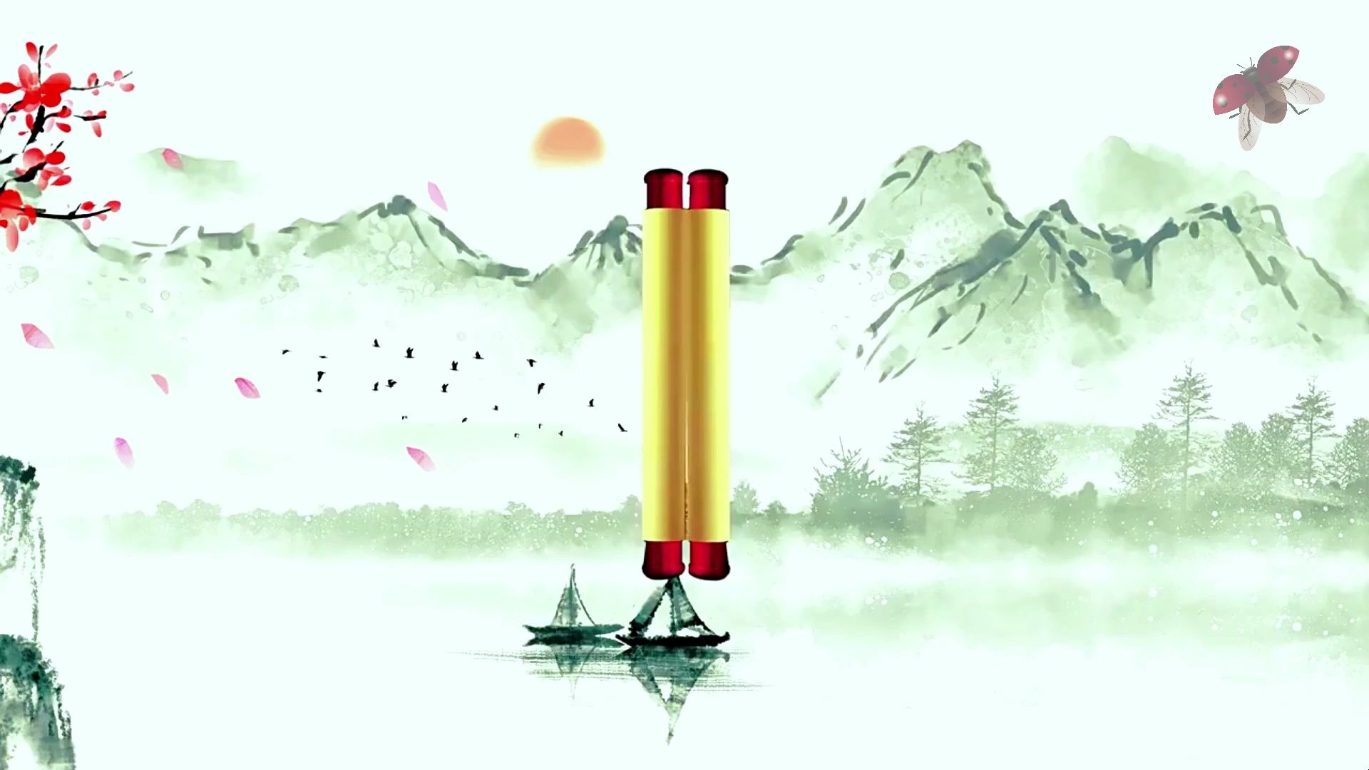 静夜思 歌曲古风中国风古诗词歌唱朗诵舞台演出节目大屏幕高清led背景