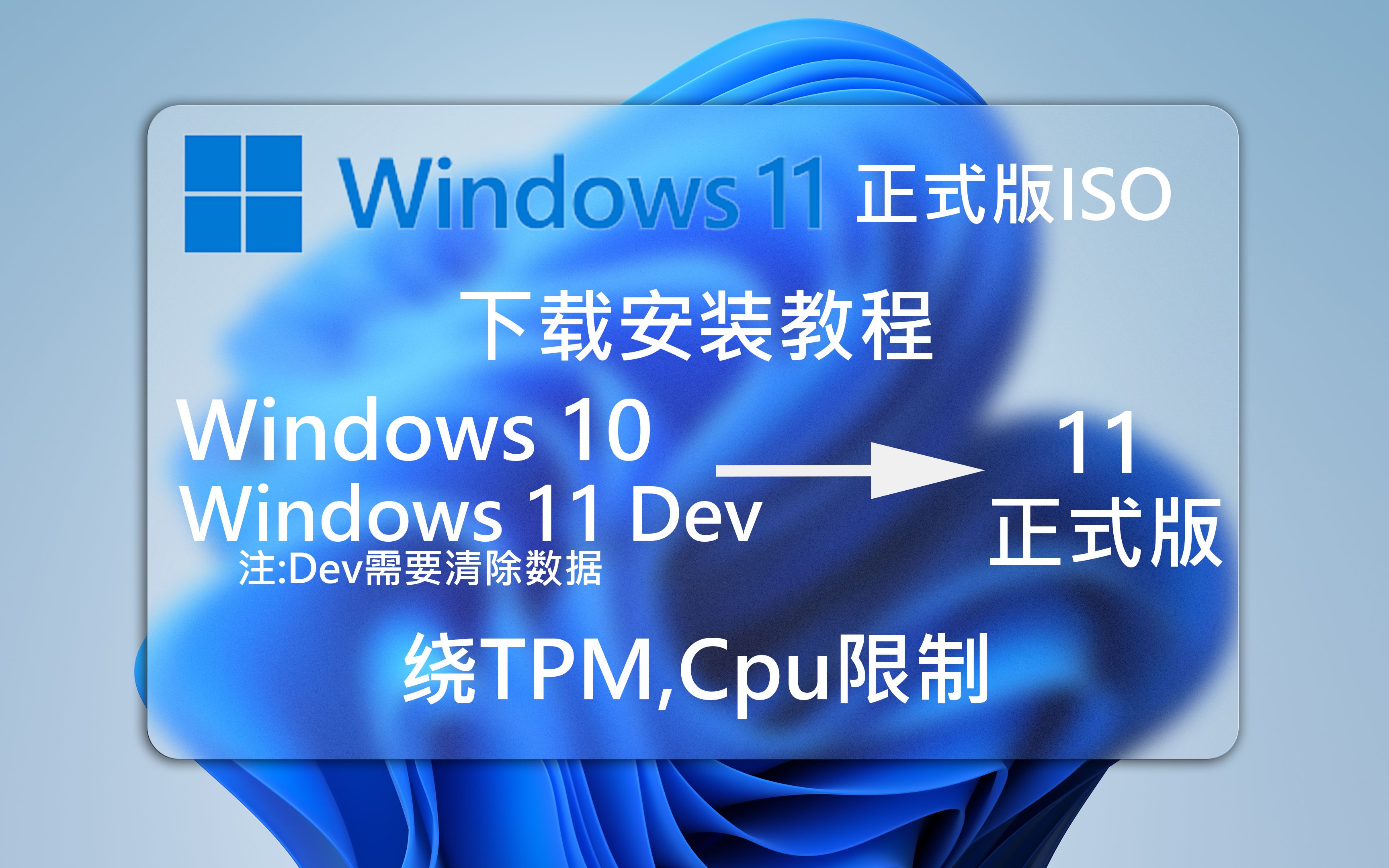 Windows11正式版ISO下载安装教程(绕Tpm,Cpu)哔哩哔哩bilibili