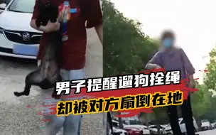 Download Video: 上海一男子提醒遛狗拴绳，被对方扇倒在地：已验伤报警