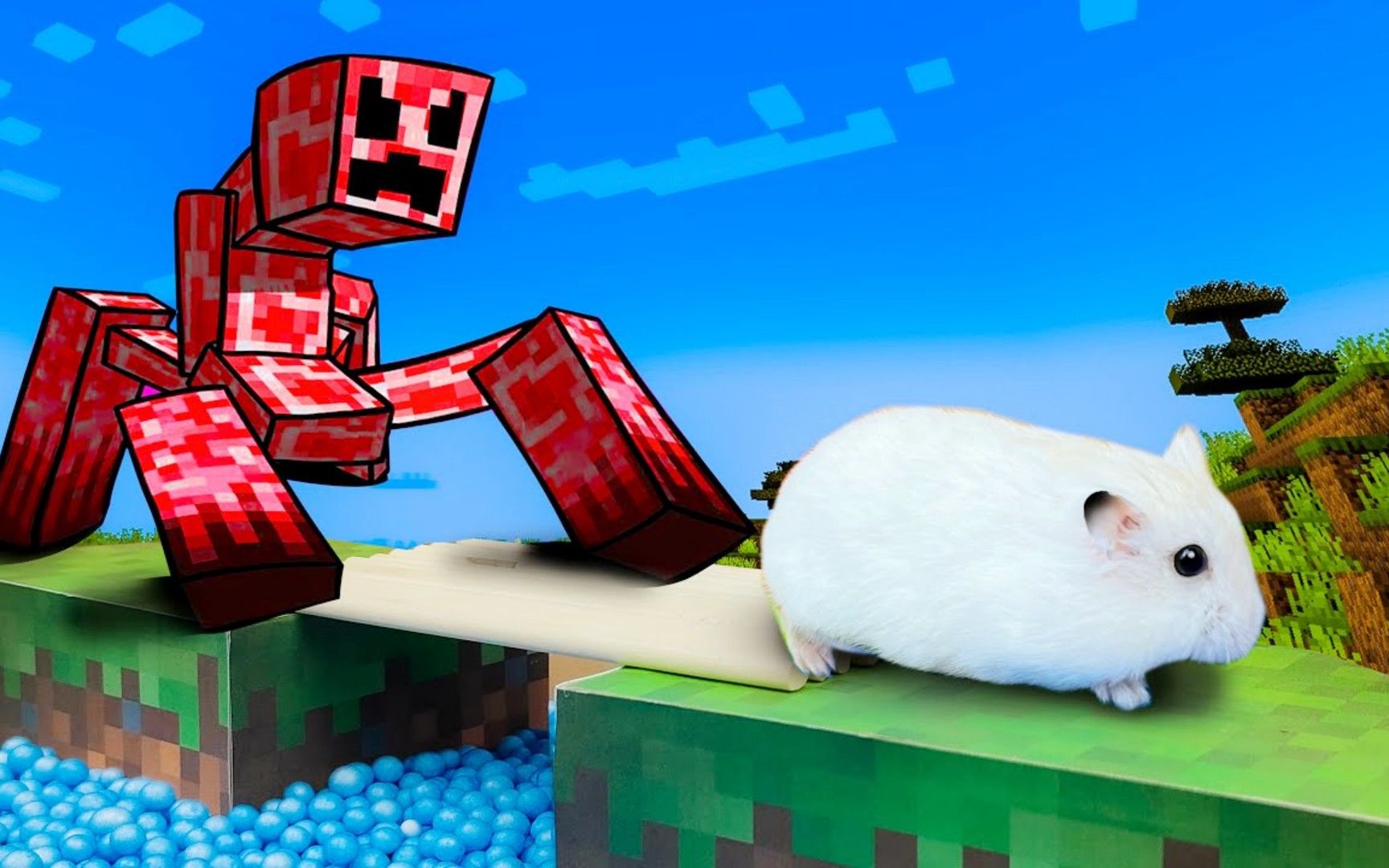 小仓鼠历险记:挑战我的世界障碍迷宫,仓鼠vs巨型怪物,能成功?