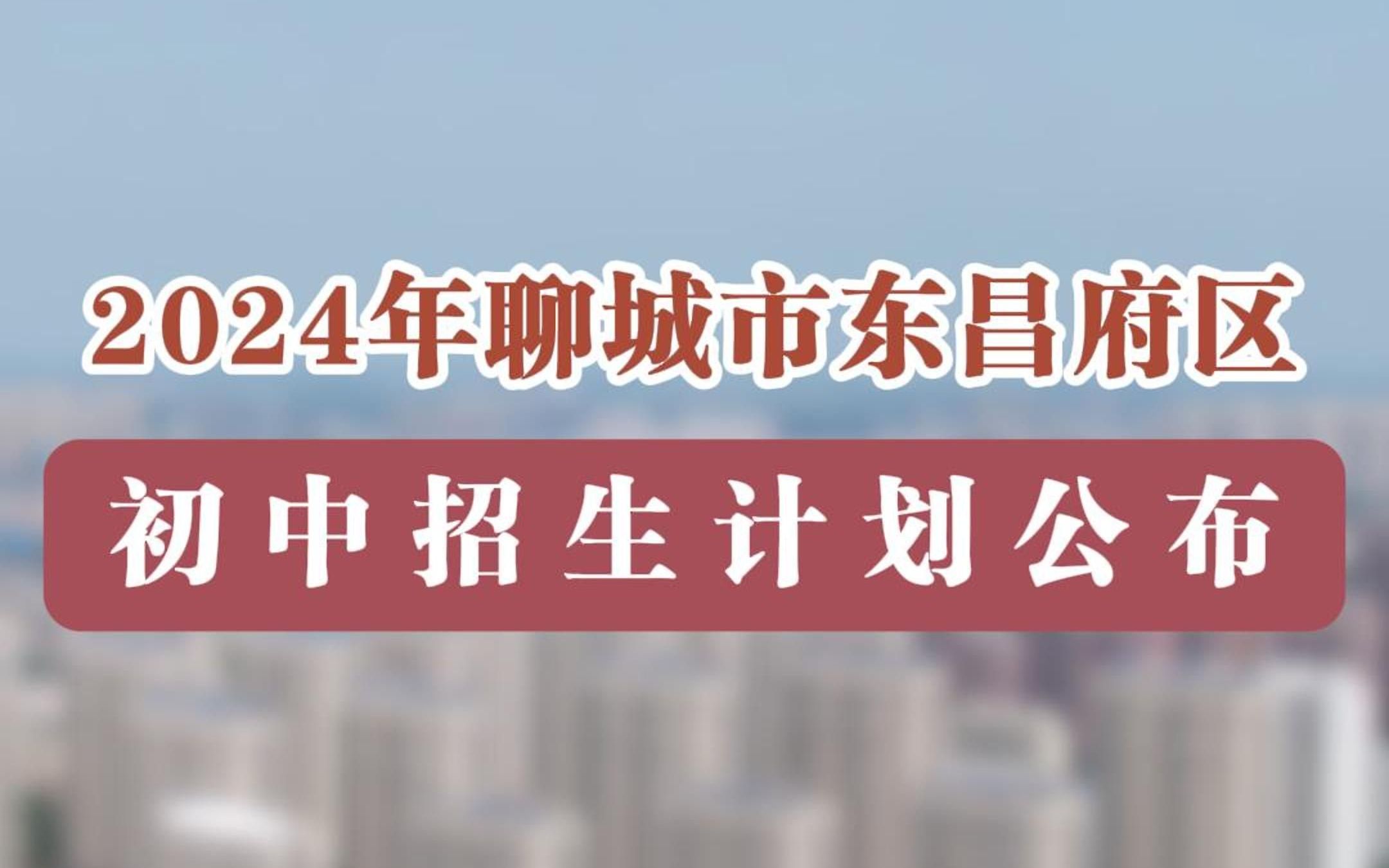 2024年聊城市东昌府区初中招生计划公布哔哩哔哩bilibili