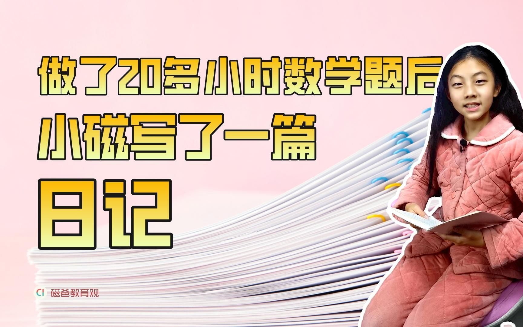 做了20多小时数学题后,小磁写了一篇日记哔哩哔哩bilibili