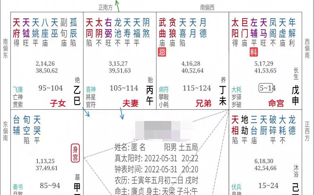 [图]紫薇斗数，即兴排盘解读。