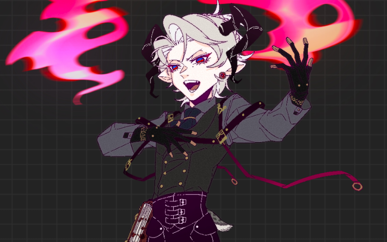 恶魔正太与四翼天使绘画过程(是oc)