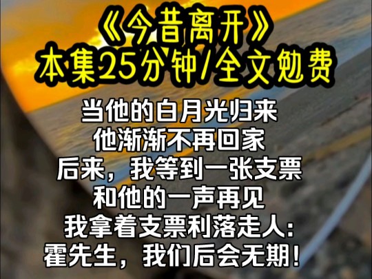 当他的白月光归来,他渐渐不再回家, 后来,我等到一张支票和他的一声再见. 我拿着支票利落走人:“霍先生,我们后会无期!哔哩哔哩bilibili