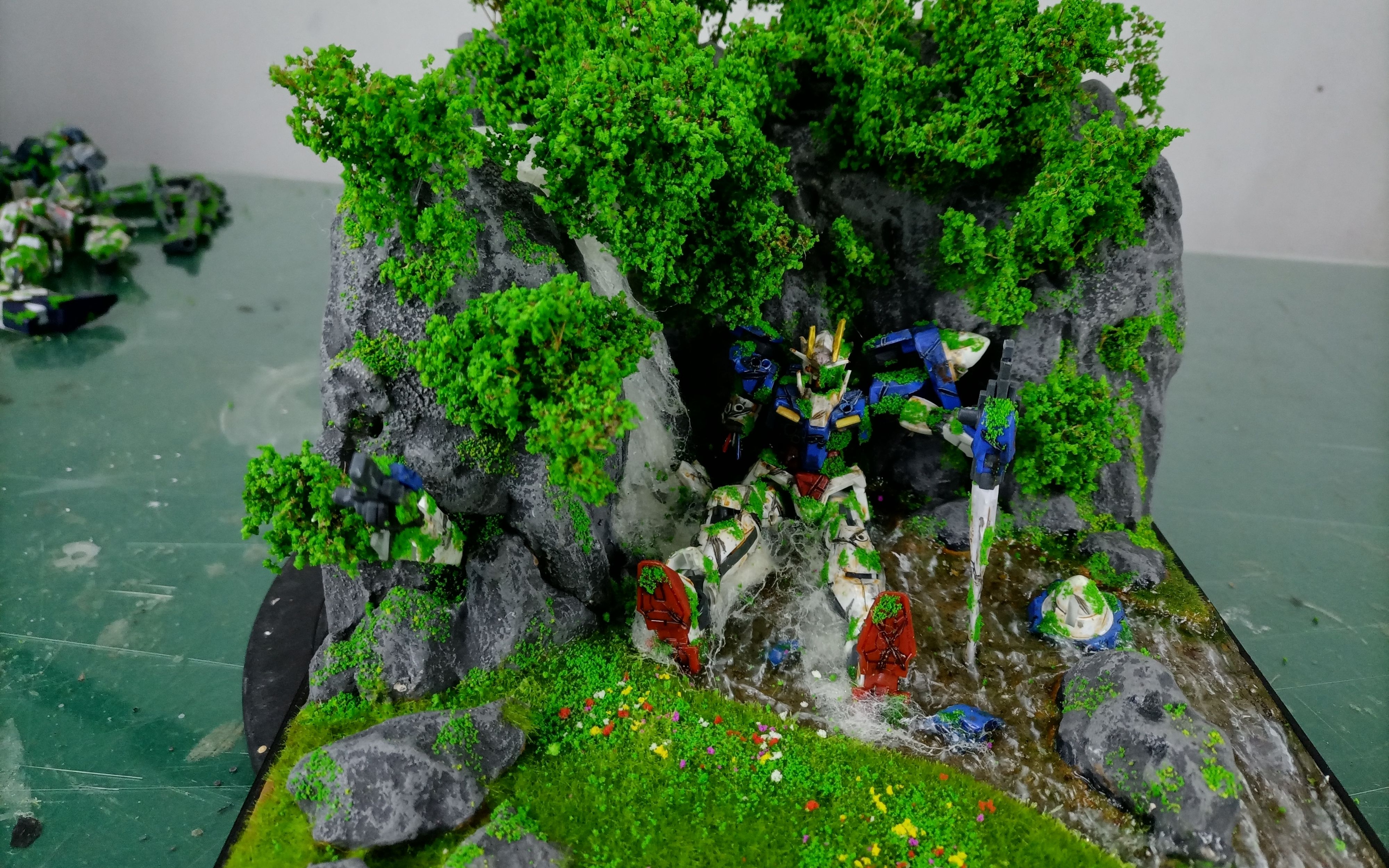 00高达自然战损模型场景 微缩场景模型制作 个人手工制作作品分享