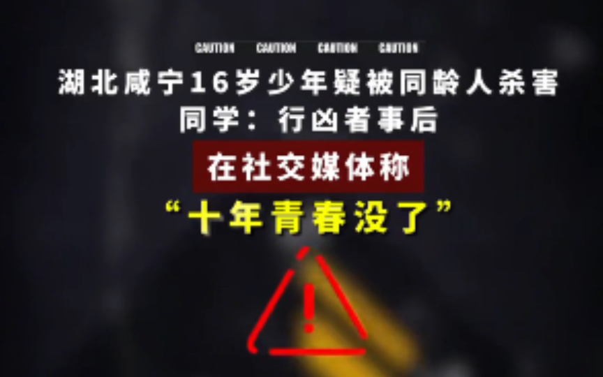 【邯郸三名初中生成为全国未成年罪犯的骄傲与典范〗2024年3月18日晚,湖北咸宁发生一起未成年人行凶事件,凶手事后坦然:“十年青春没了~”哔哩哔...