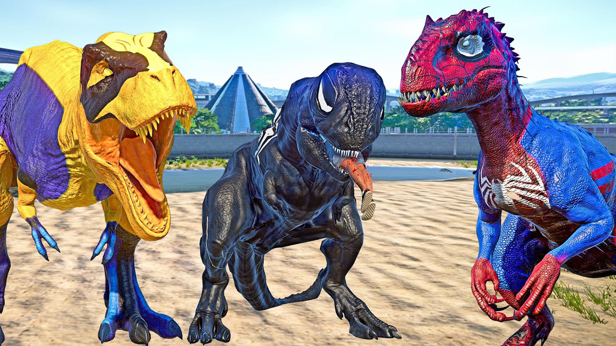 "金刚狼"暴龙 vs "蜘蛛侠"暴虐龙,哥斯拉 ~ 侏罗纪世界进化