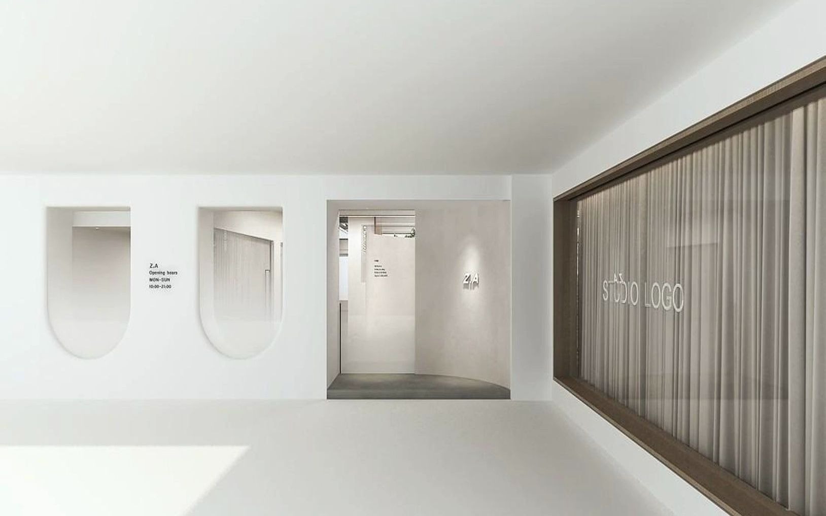 店铺软装设计欣赏 #展厅案例 服装专卖店设计 z.a服装展厅 #知末网