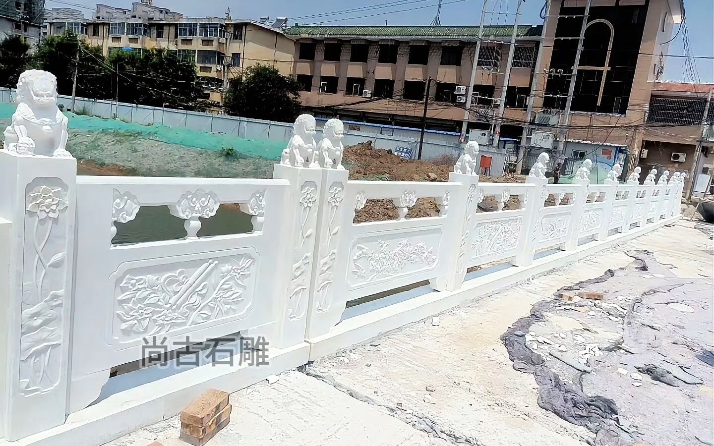 河道石材栏杆 池塘石护栏 护城河河道栏杆 花岗岩石栏杆栏板 大理石