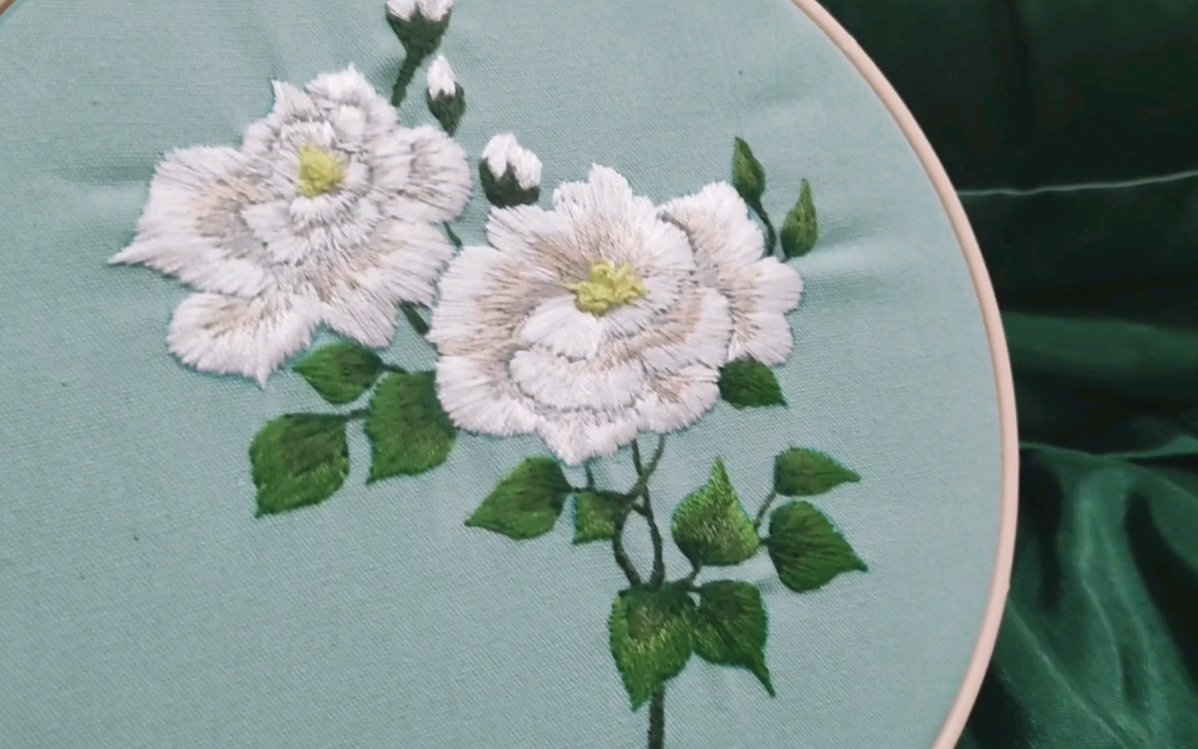 [刺绣] 棉线-白茶花