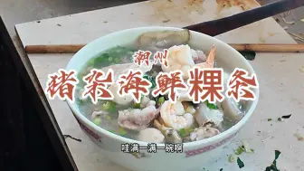 Download Video: 花30元在潮州庵埠镇吃一家粉丝推荐的猪杂海鲜粿条，食材新鲜，手锤鱼丸口感也好#潮州美食 #庵埠镇 #猪杂海鲜粿条