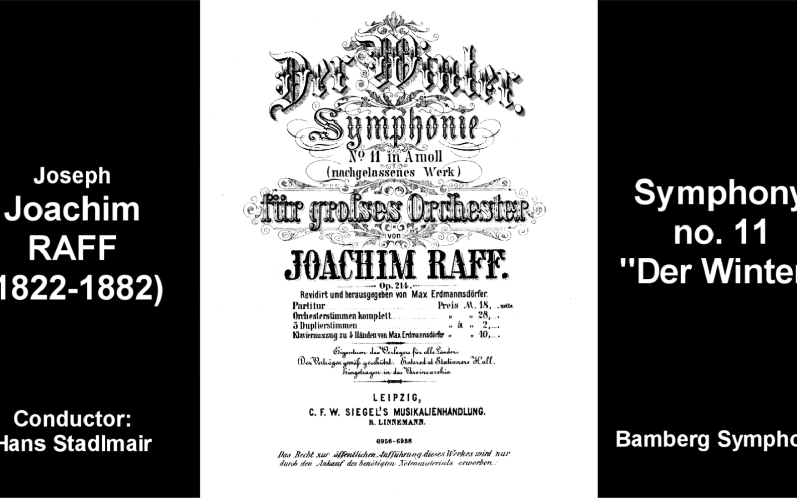 [图]【总谱】约阿希姆·拉夫 Joachim Raff - 第十一交响曲“冬” Symphony No. 11 "Der Winter" Op. 214 (1876)