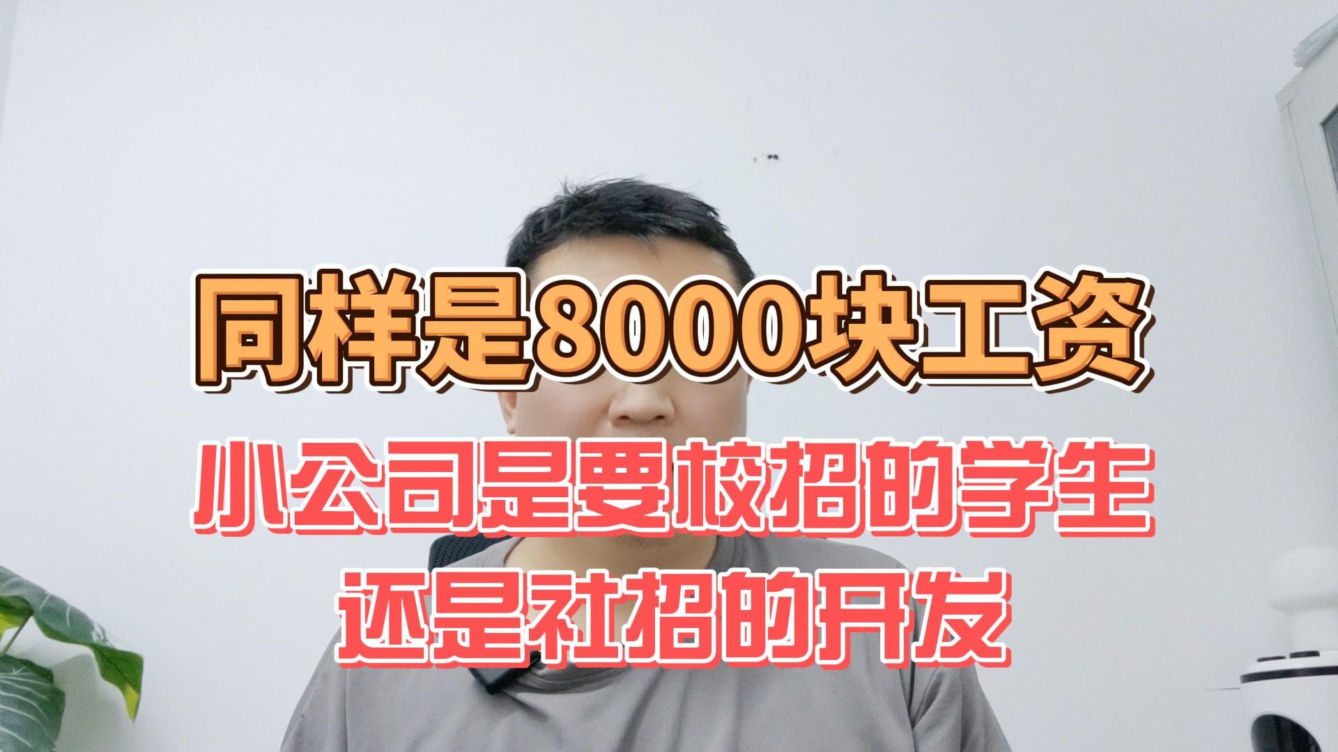 同样是8000块工资,小公司是要校招的学生,还是社招的开发?哔哩哔哩bilibili