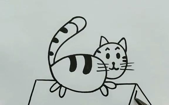 教你数字6简笔画小猫哔哩哔哩bilibili