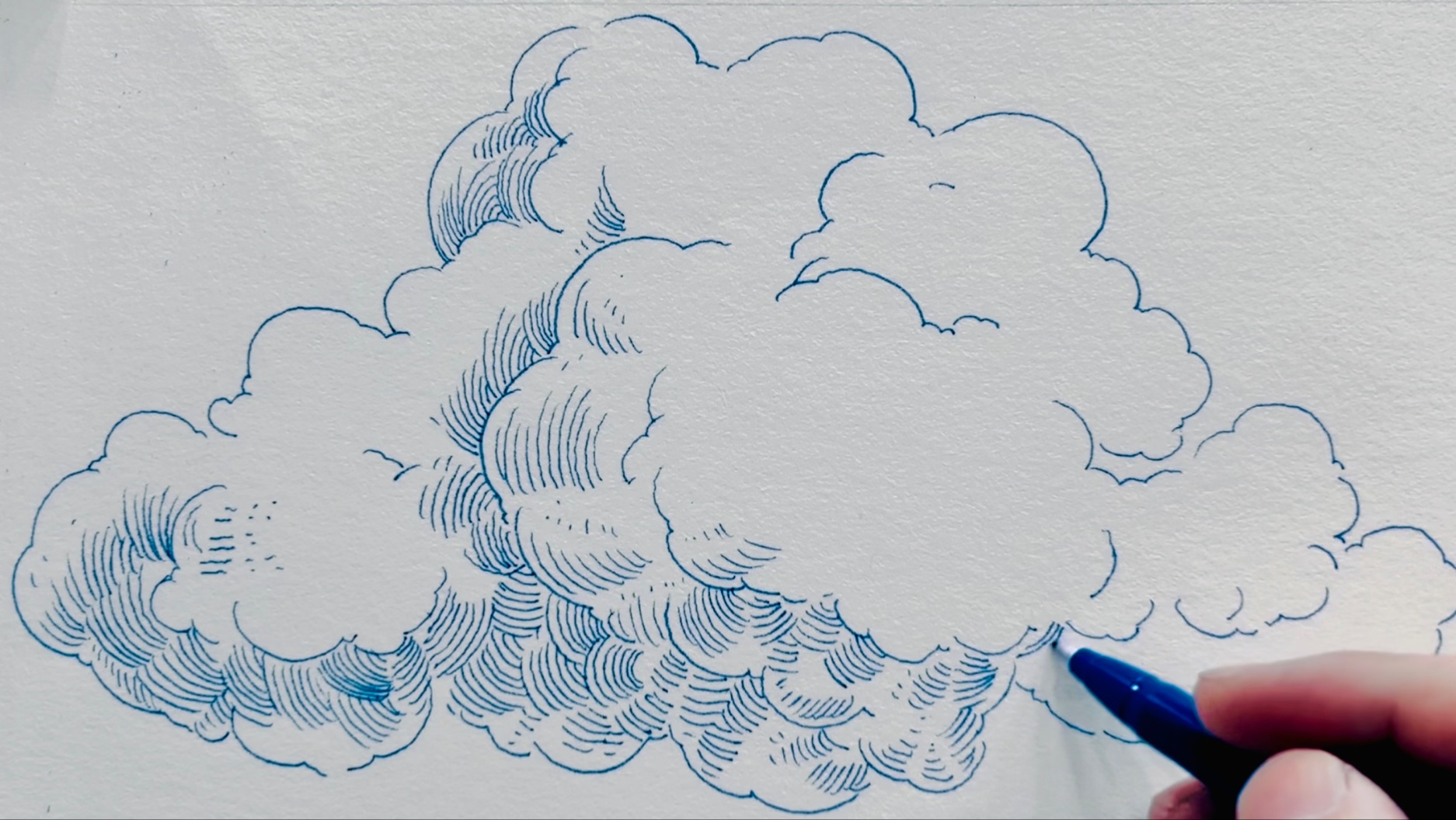 3年了,还不会画云朵吗?绘画过程送给你