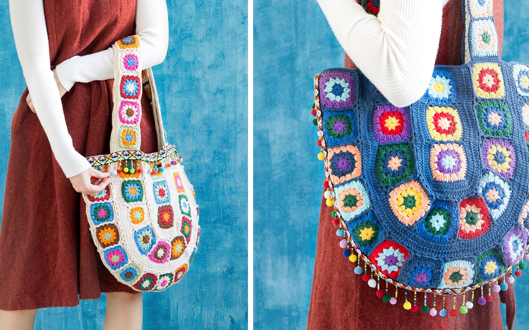 【sa534_上集】苏苏姐家_钩针祖母方格大挎包_教程.