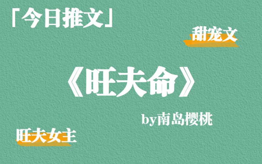 【推文】《旺夫命》by南岛樱桃,甜宠种田文,日常生活,温馨舒适~哔哩哔哩bilibili