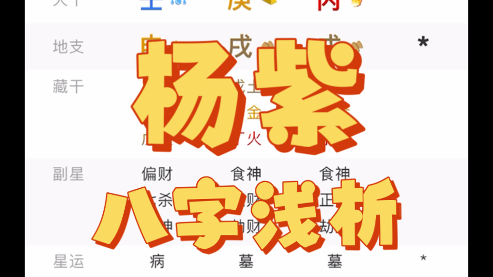 [名人八字]杨紫八字浅析哔哩哔哩bilibili