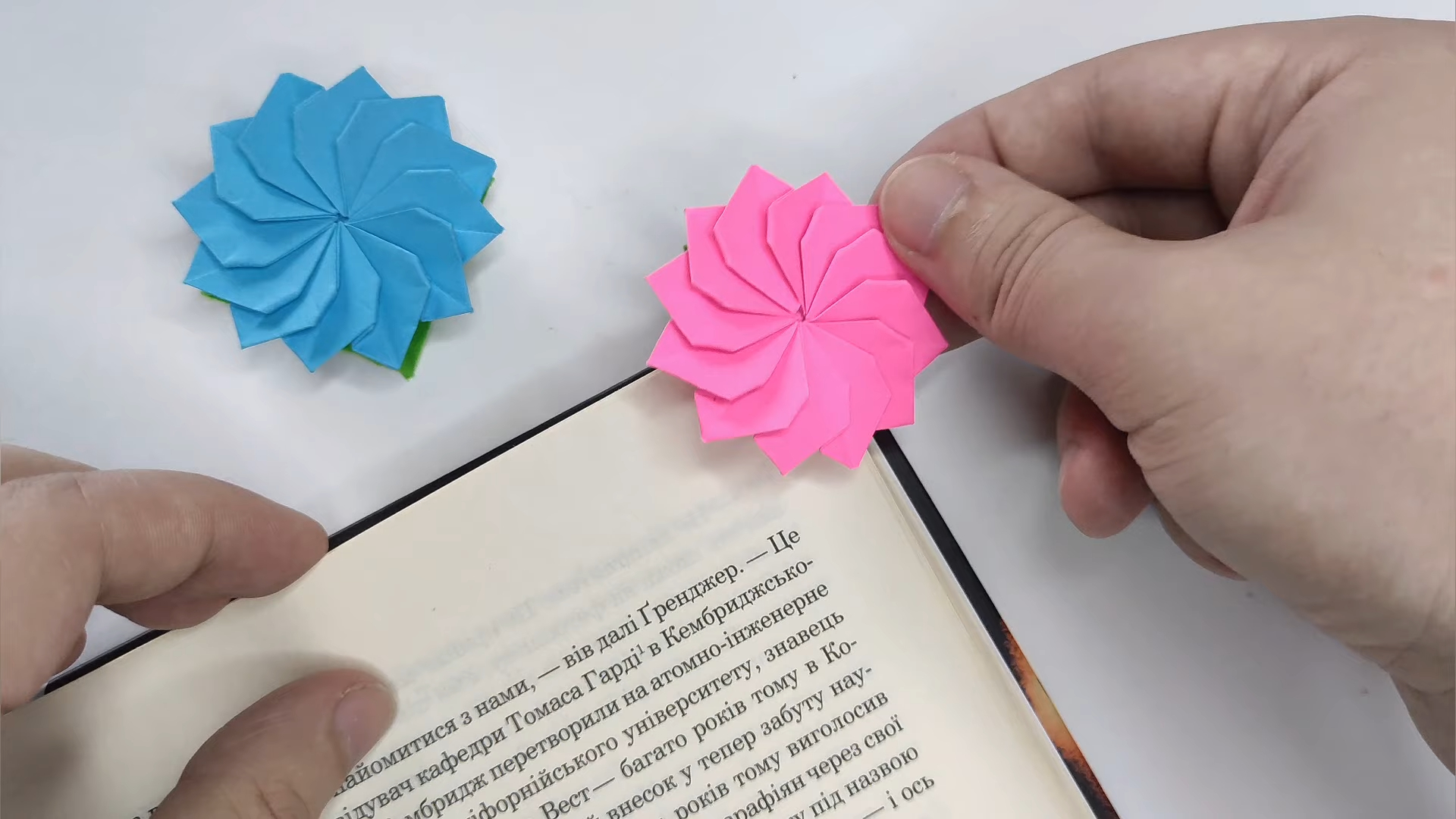 【origami library】花朵书签折纸教程origami flower bookmark
