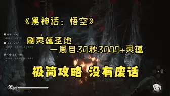 【黑神话：悟空】刷钱刷灵蕴圣地 一周目30秒3000+ 极简攻略 没有废话 看简介