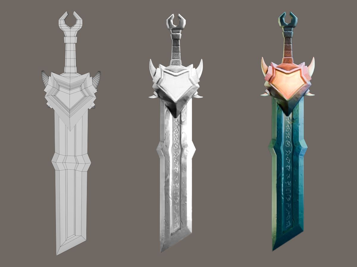 【maya武器建模】一把青铜材质的小刀模型低模制作