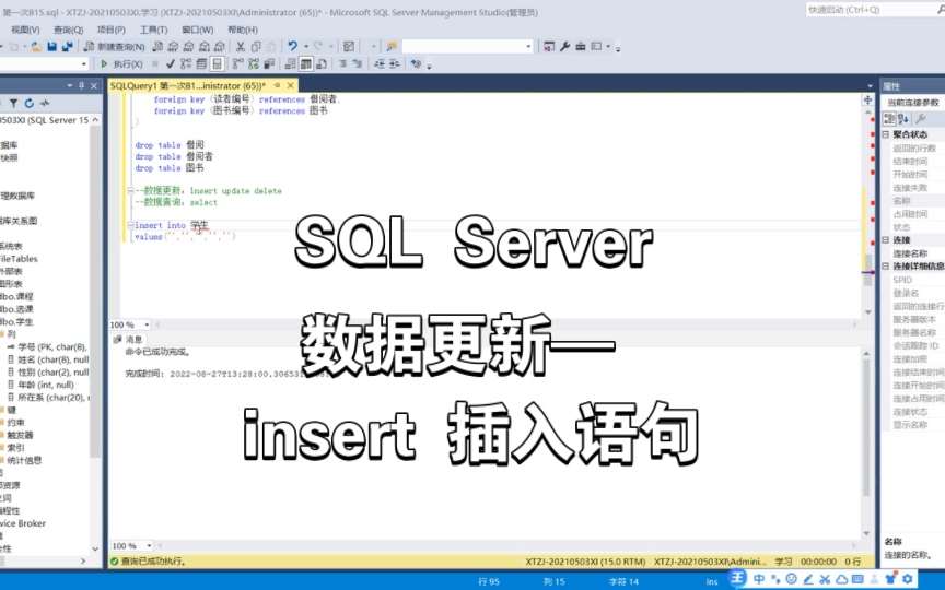 Microsoft SQL Server 数据更新|insert 插入语句|select 查询哔哩哔哩bilibili