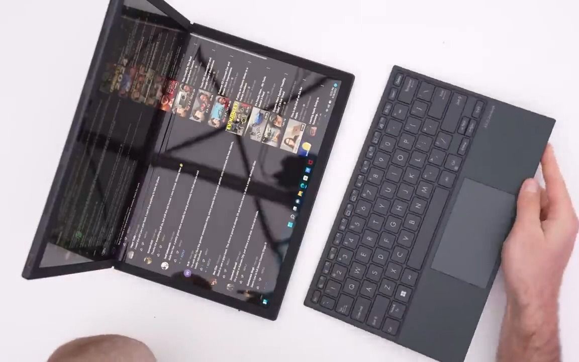 华硕折叠OLED屏笔记本开箱简单评测Zenbook 17 OLED Fold哔哩哔哩bilibili