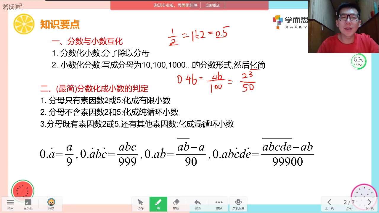 [图]六年级第四讲分数与小数的互化