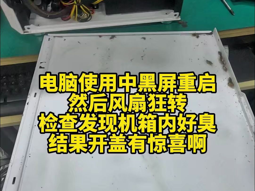 电脑使用中黑屏重启,然后风扇狂转.检查发现机箱内好臭,结果开盖有惊喜啊!哔哩哔哩bilibili