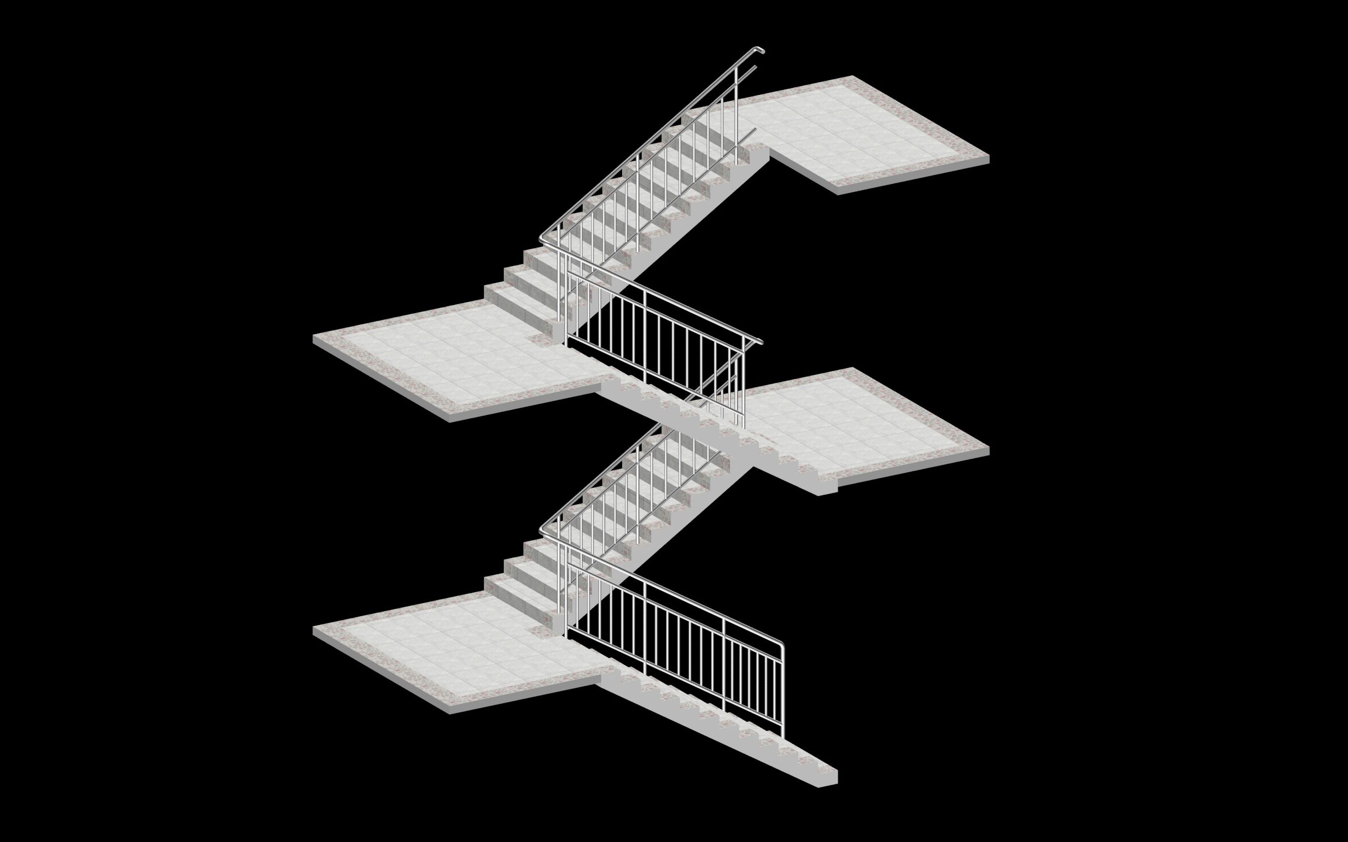 3dsmax-楼梯及不锈钢扶手建模
