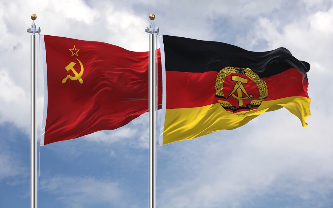 东德国旗和西德国旗图片