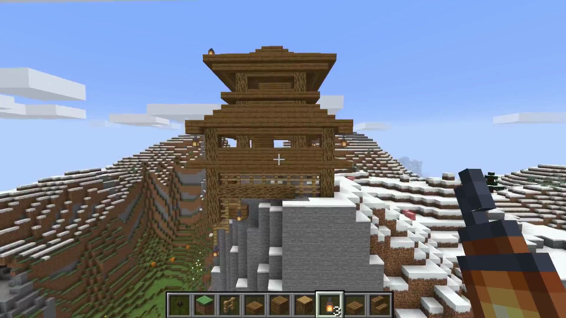 【minecraft】摸鱼建筑时间01:棕色调古风小亭