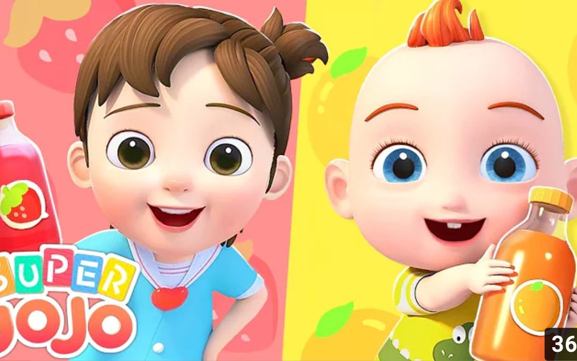 超级 jojo| baby jojos rainbow juice 彩虹果汁|学习颜色,水果|童谣