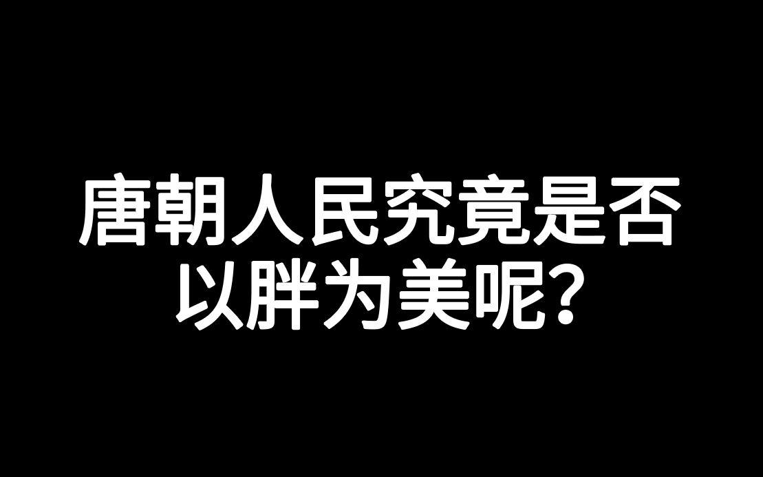 唐朝人民究竟是否以胖为美呢?哔哩哔哩bilibili