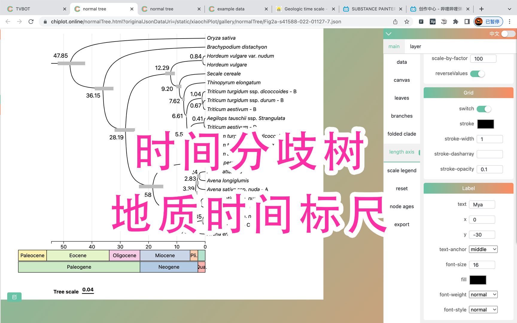 [图]【TVBOT】进化树美化——时间分歧树添加地质时间标尺