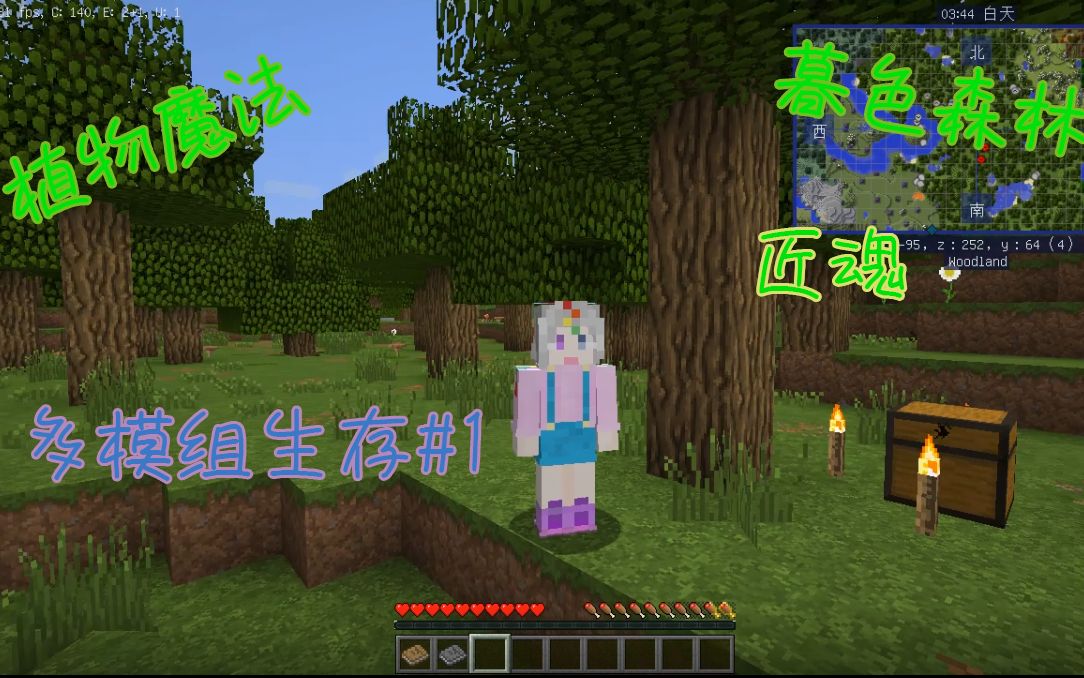 [雨道]我的世界多模组生存#1 全新开篇就遇见双村 运气爆表 minecraft哔哩哔哩bilibili