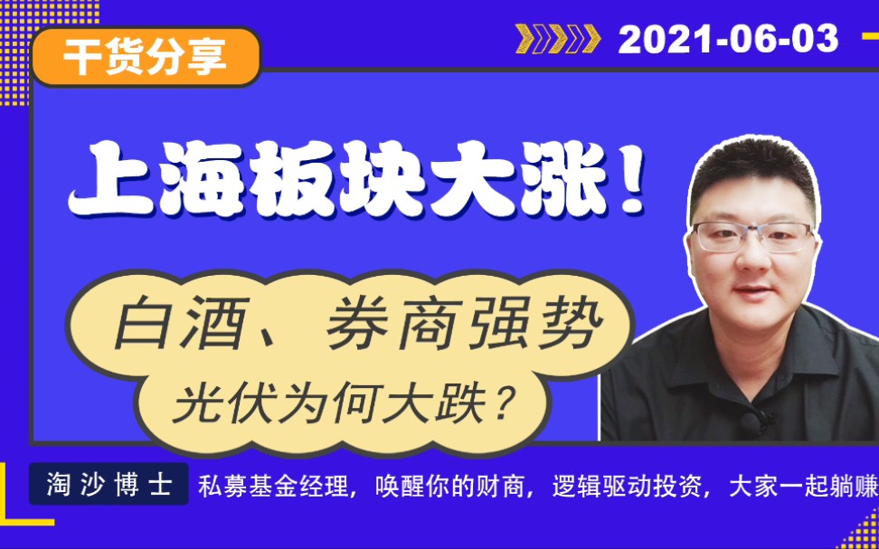 上海板块大涨,能参与吗?白酒、券商强势,为什么光伏大跌?哔哩哔哩bilibili