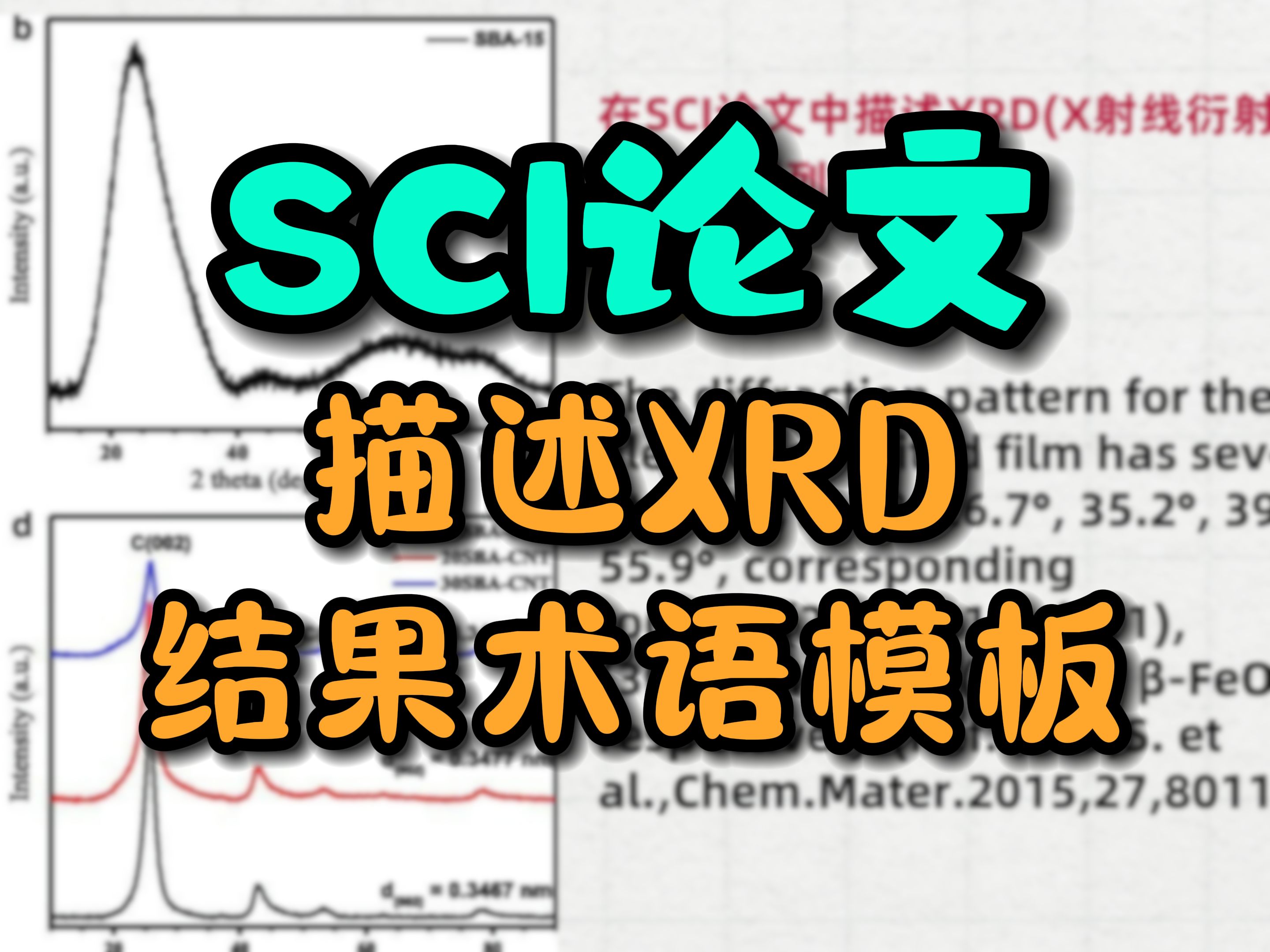 SCI论文中描述XRD的结果术语模板~研究生宝们快来自取哇!哔哩哔哩bilibili